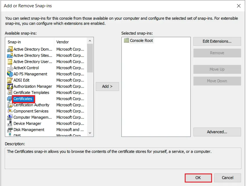 LDAPS on Windows Server certificate authority