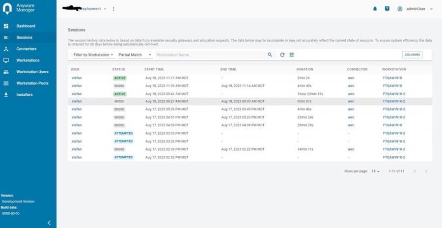 HP Anyware Manager Telemetry screenshot