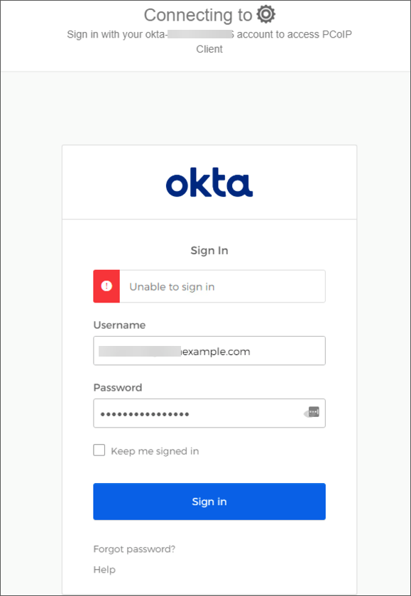 Incorrect Credentials on Okta