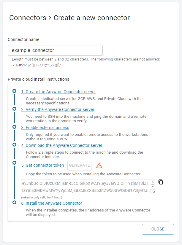 Admin Console Connector Install Steps