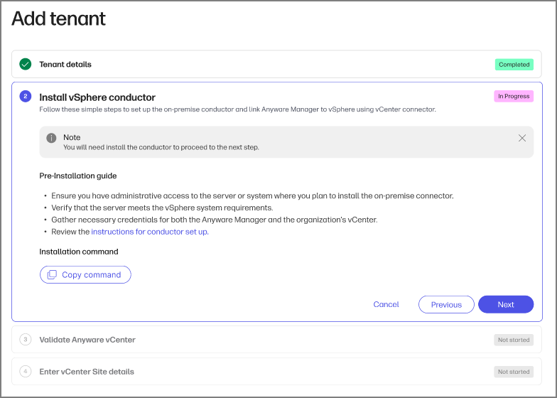 VMware Tenant Onboarding Step 2