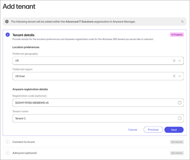 Windows 365 tenant onboarding step 1