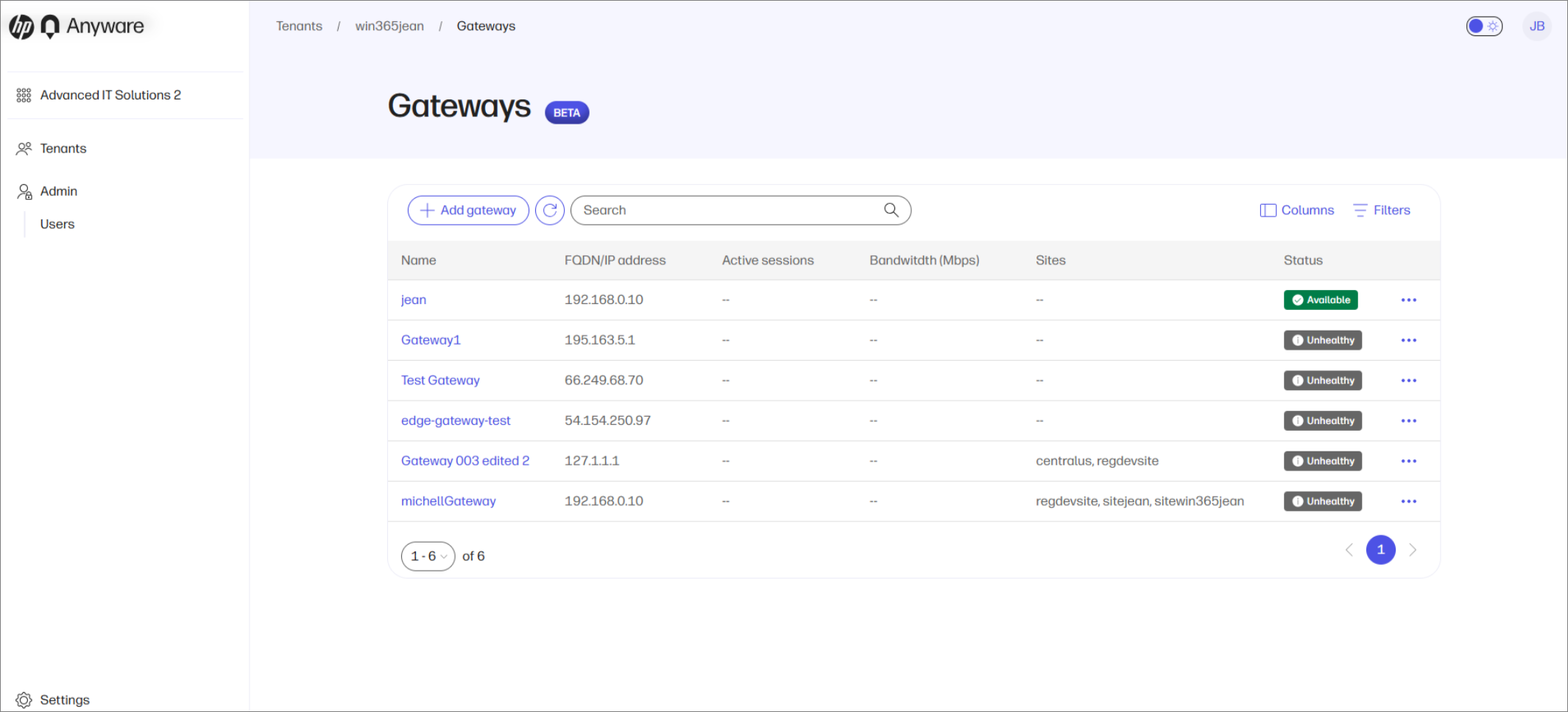 edge gateway page