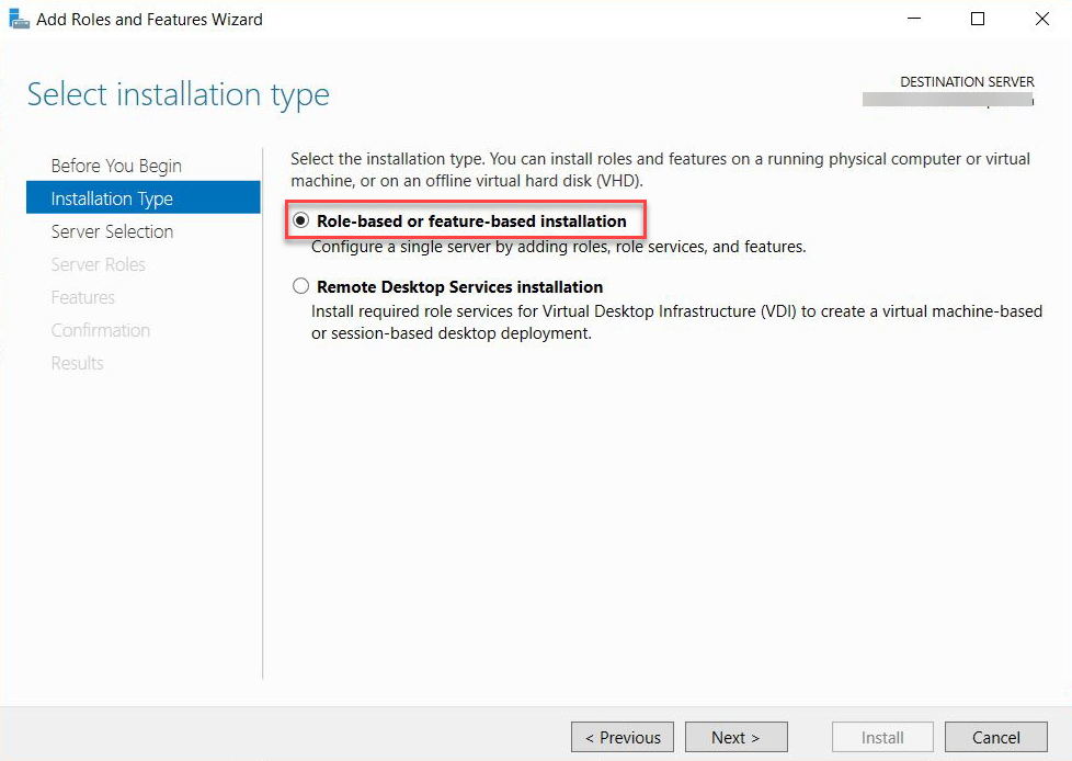 Role-based or feature-based installation