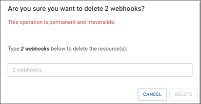 Recormfirming to Delete Webhook