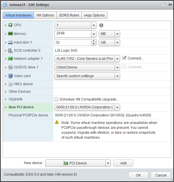 Add a PCI device