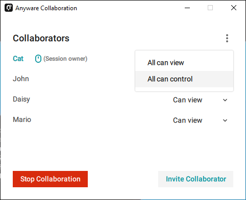 Grant control permission to all collaborators