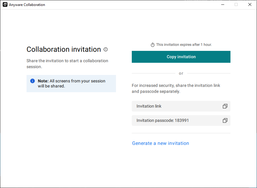 Collaboration invitation