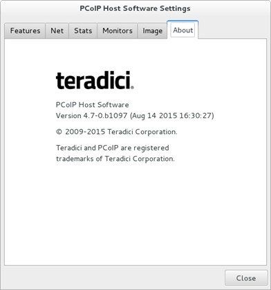 PCoIP Remote Workstation Card Software Settings—About