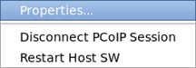 PCoIP UI Right-Click System Tray Menu