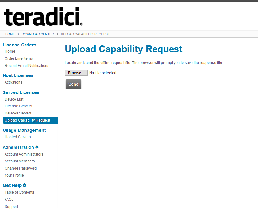 Flexnet Upload Capability Request