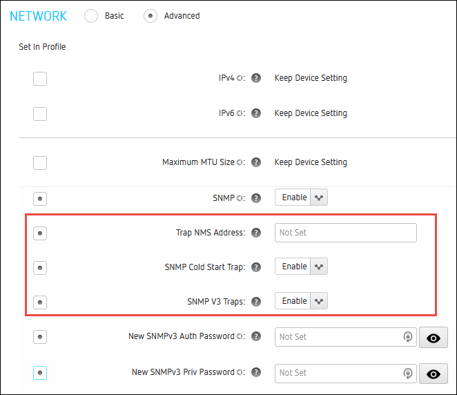 SNMP Trap Settings