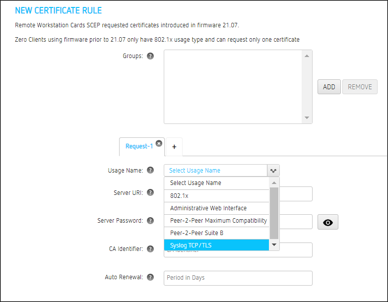 New certificate rule