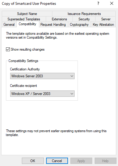 Smartcard Properties Compatibility Name Tab