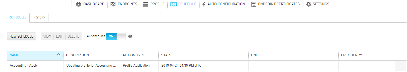 Schedules Page