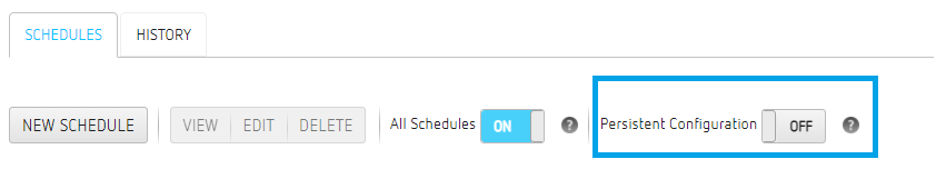 Persistent schedules switch