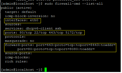 Firewalld Listed Rules