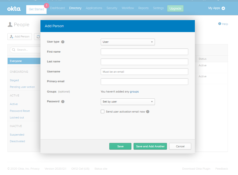 Okta Add Person Details