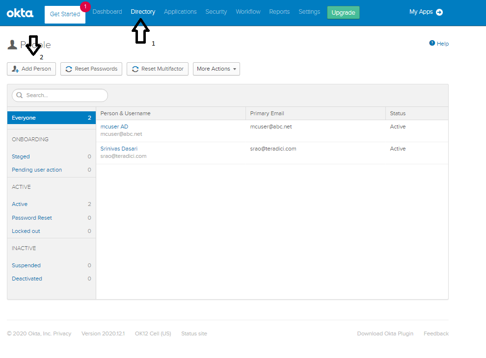 Okta Add Person