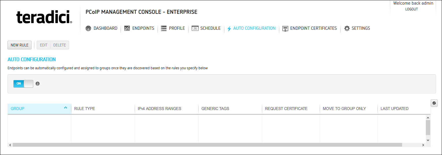 Auto Configuration Page