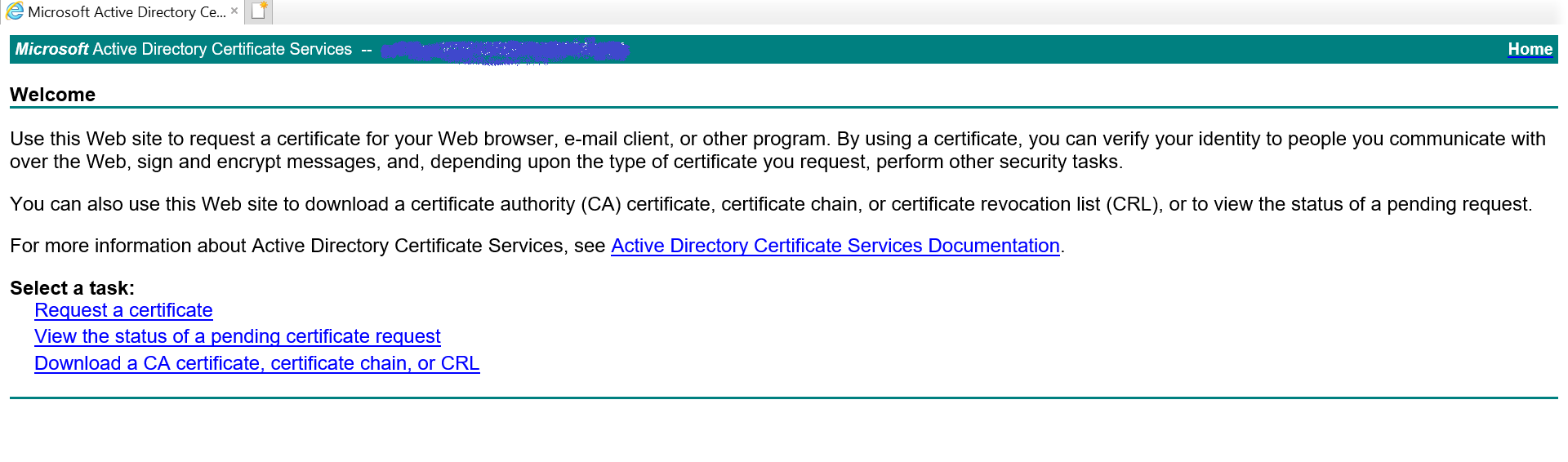 Microsoft Active Directory Certificate