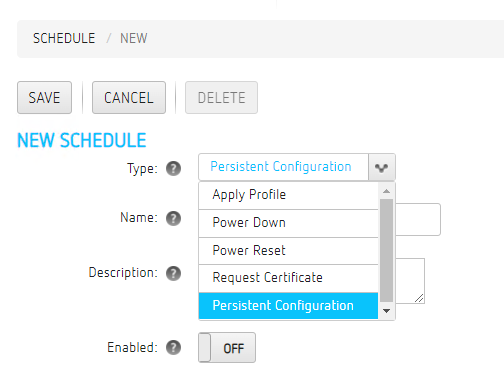 Create new persistent schedule