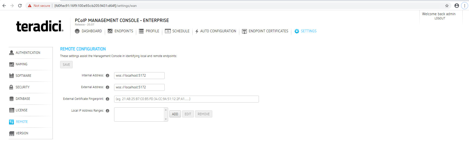 Remote Configuration After