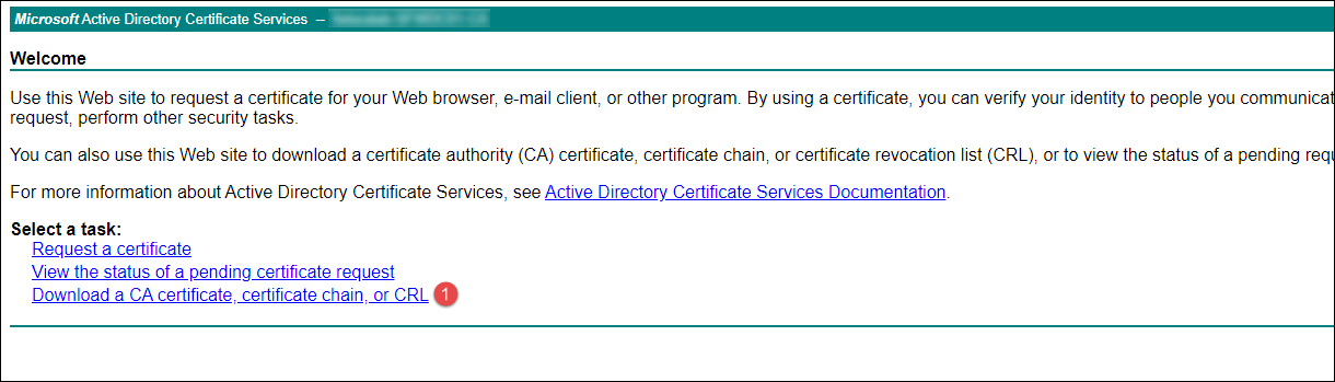 MS CA Server CA cert link