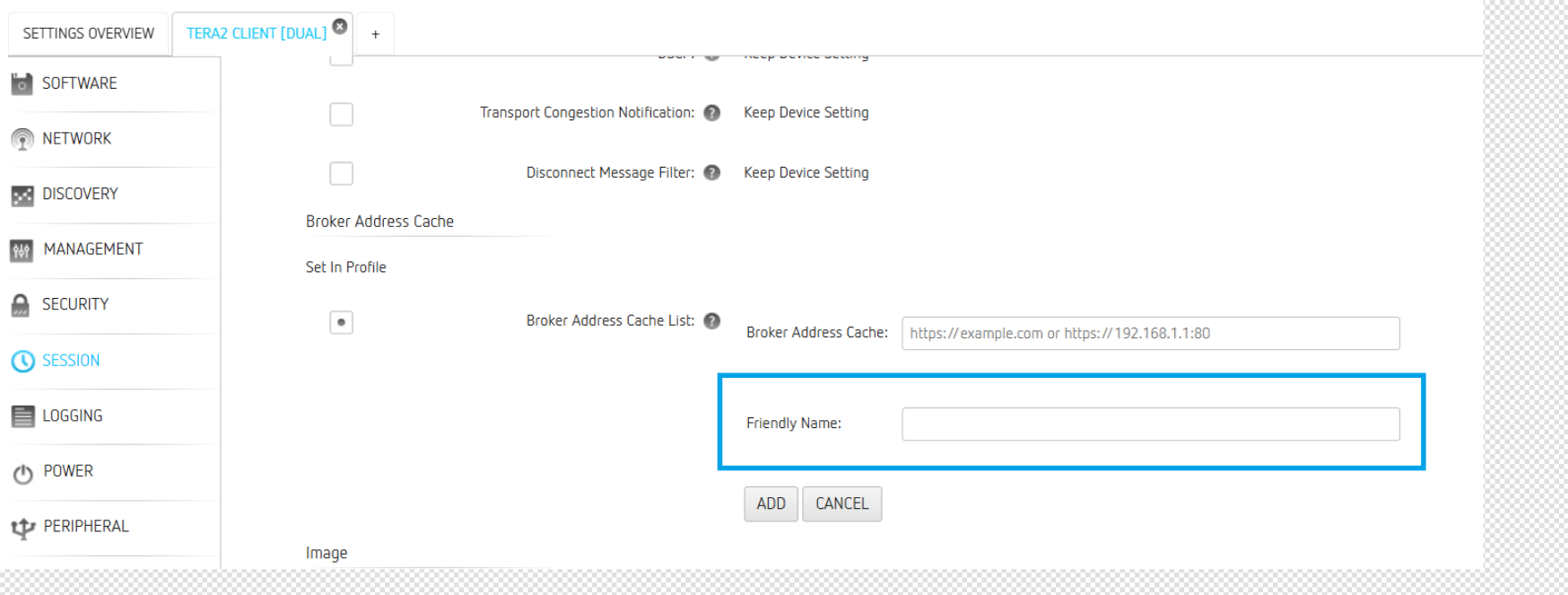 Create New Profile for Friendly Name