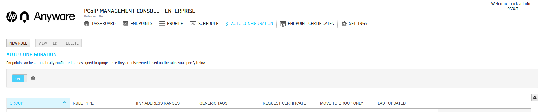 Auto Configuration Page