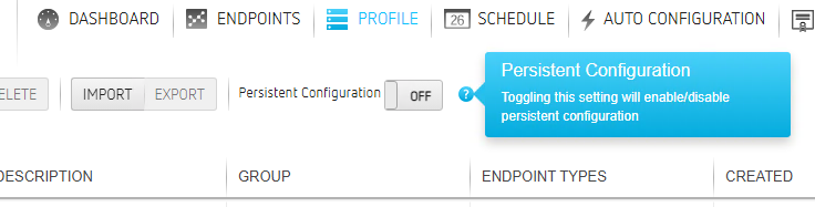 Persistent Configuration Toggle Button