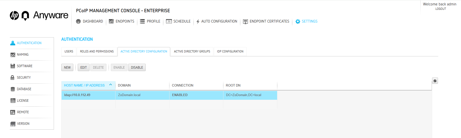 Active Directory Configuration Before