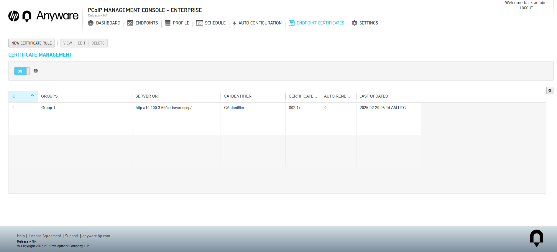 Endpoint Certificates Before