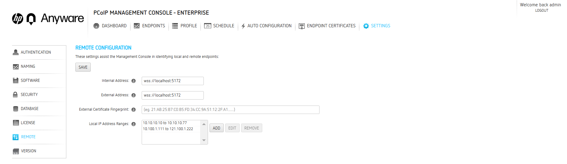 Remote Configuration Before