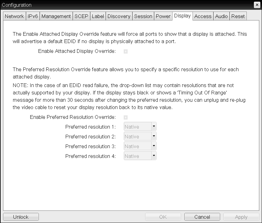 Quad Display Override