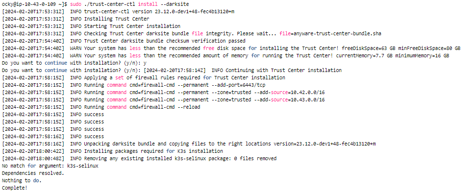 Darksite install