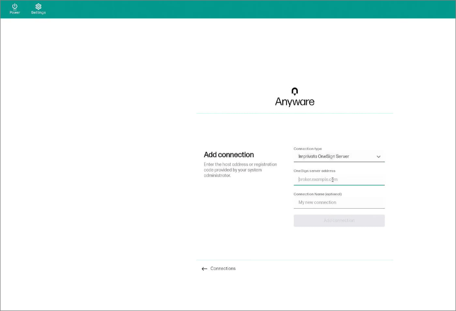 OneSign server address