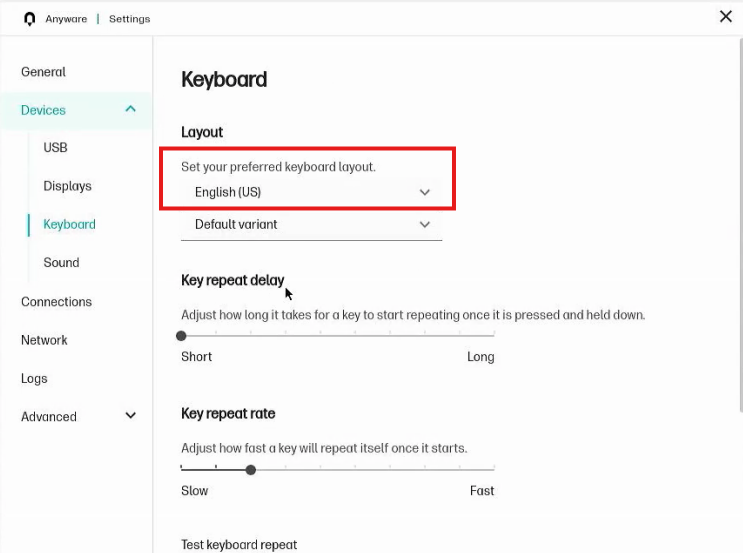 Key Board Layout
