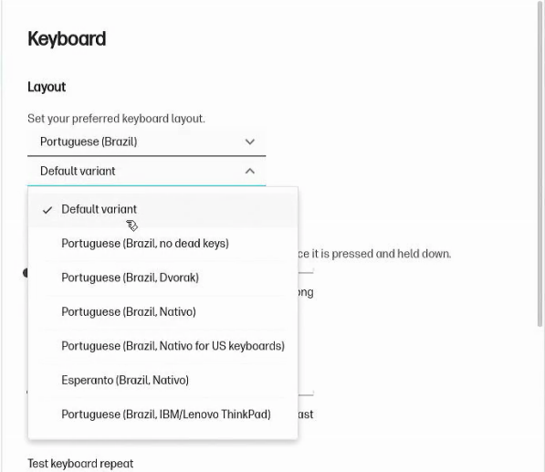 Keyboard Layout Variant List